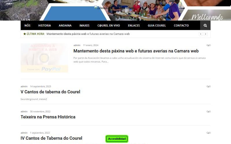 Portada de la web de Buraca das Grellas