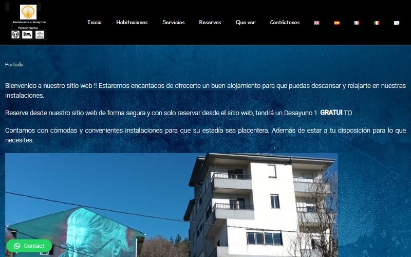 Portada de la web de Pensión García