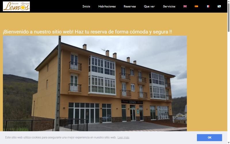 Portada de la web de Pensión Albergue Lemos