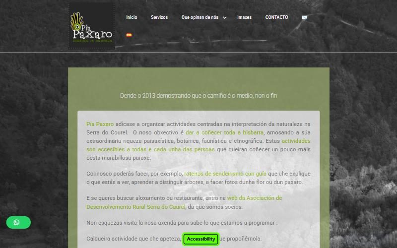 Portada de la web de Pía Paxaro