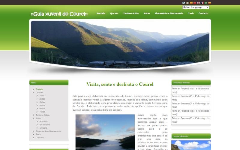 Portada de la web de Viaxa O Courel